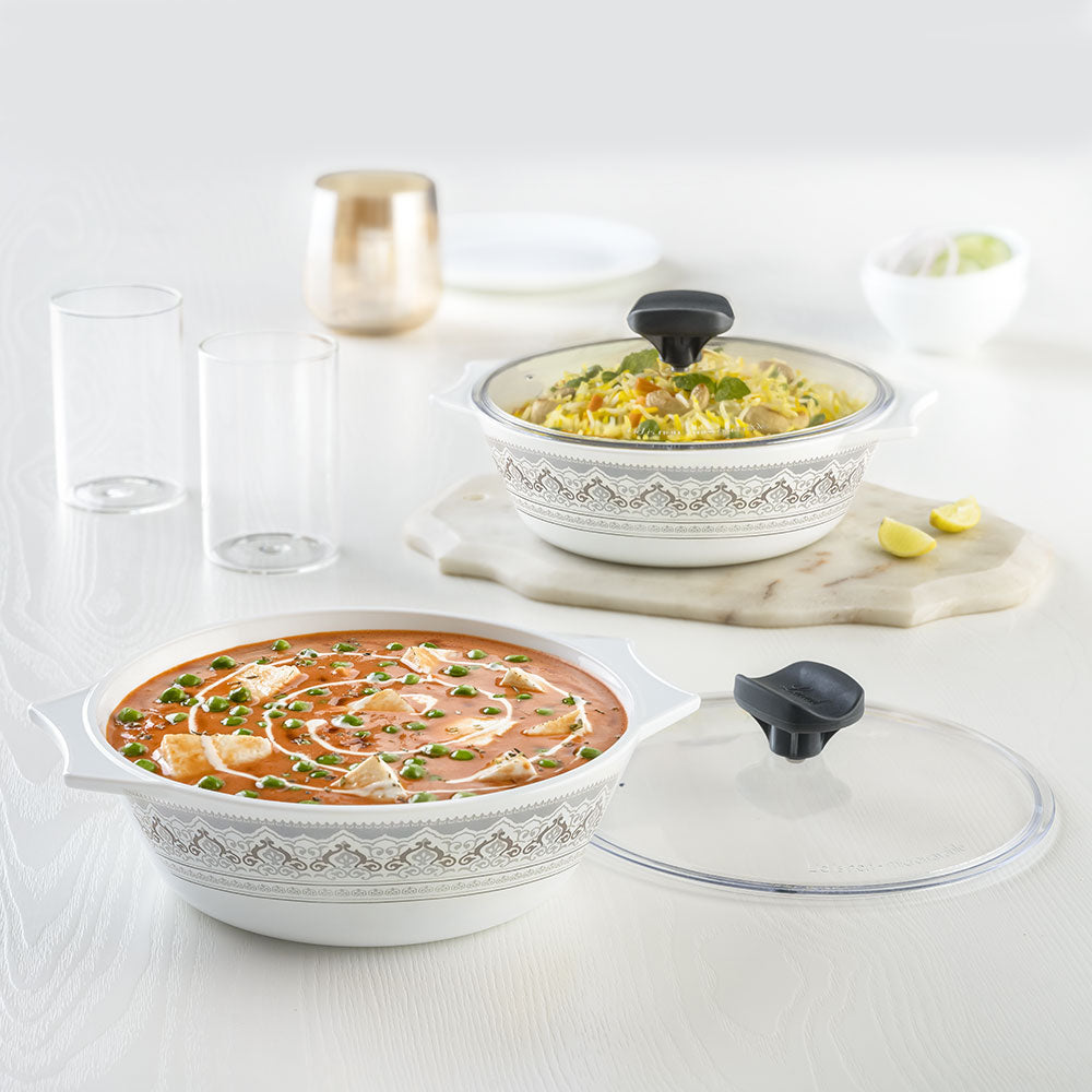 My Borosil Opalware Casseroles 2 pc Set Classic Casserole Set