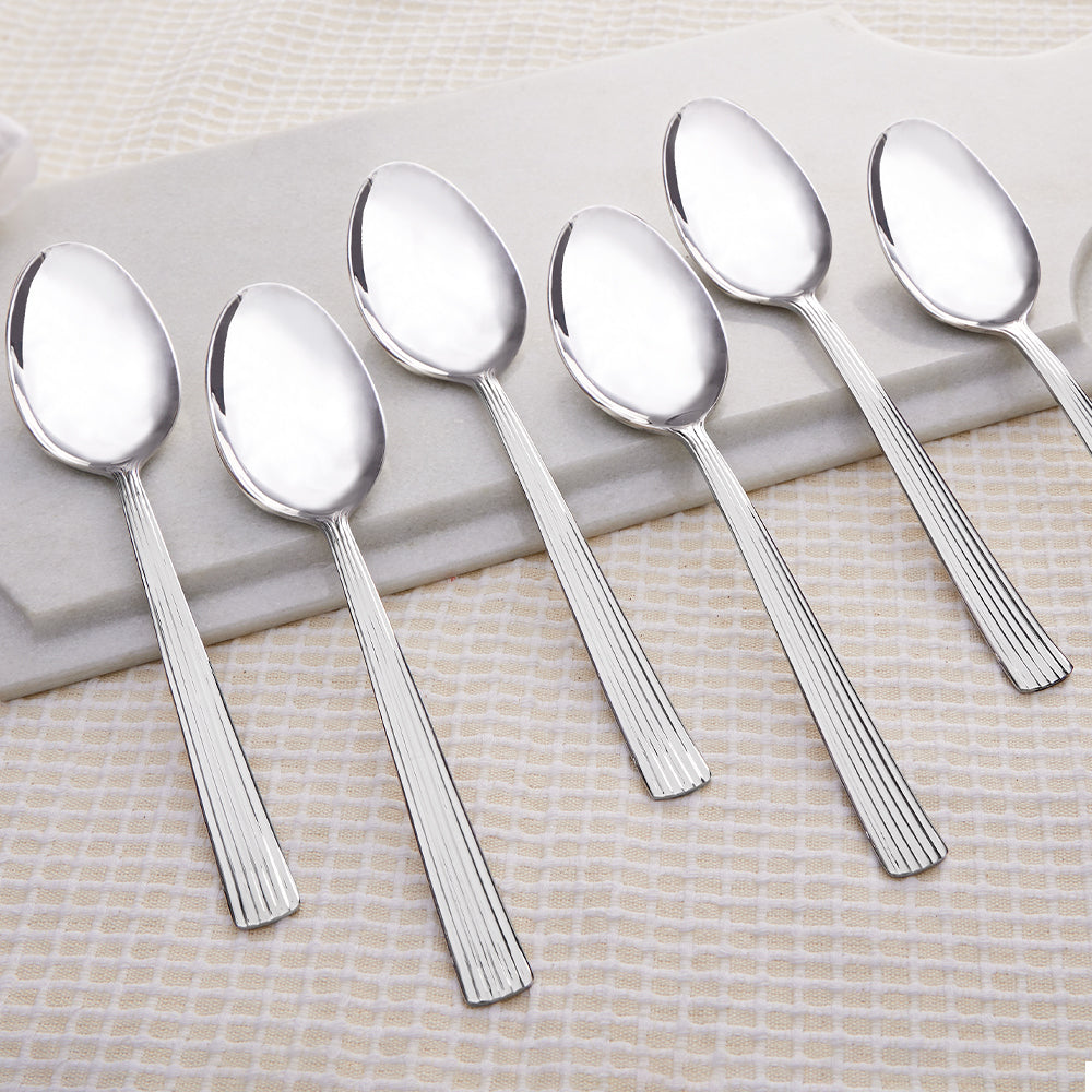 My Borosil Stainless Steel Cutlery Set of 6 - 16 cm Vintage Dessert Spoon, Set of 6
