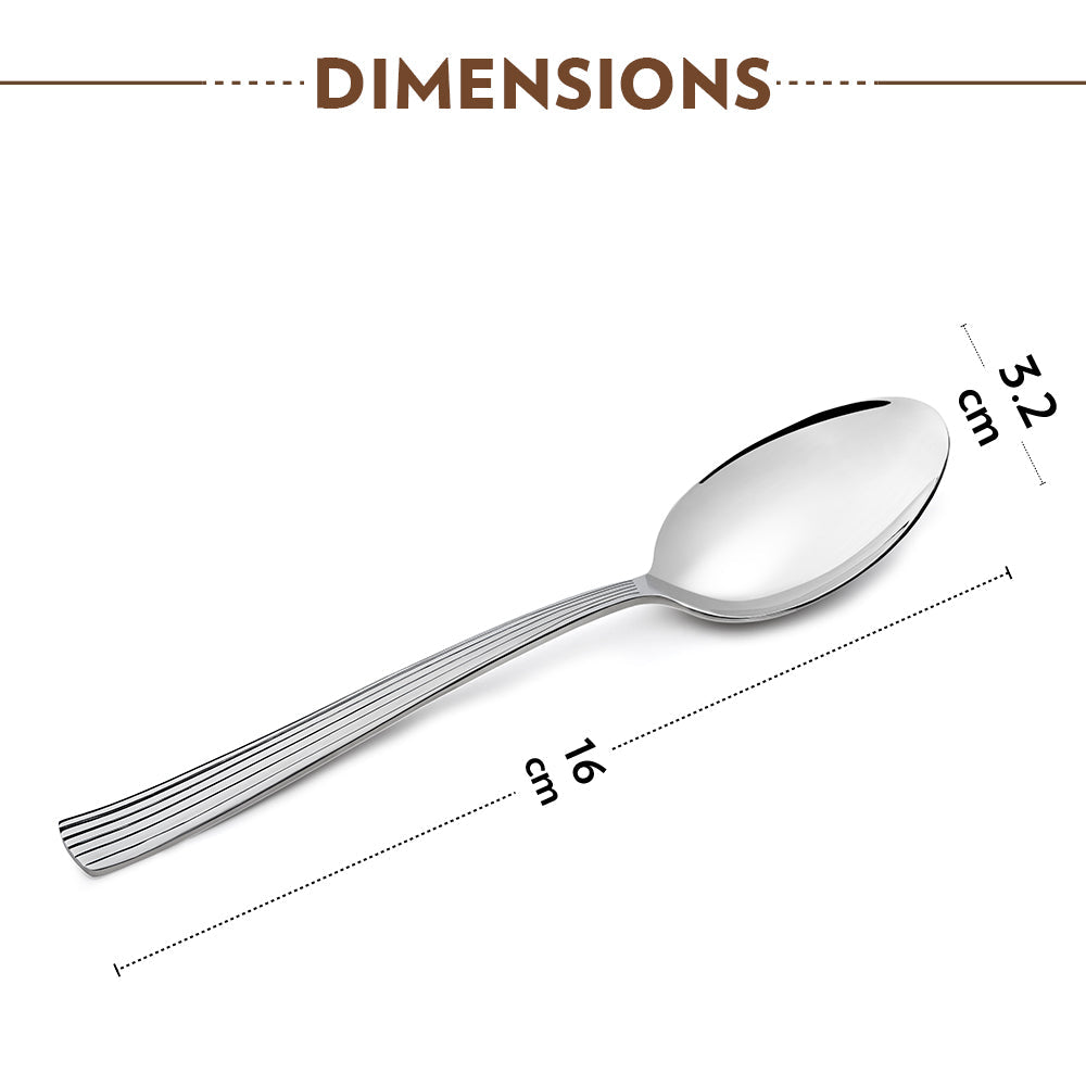 My Borosil Stainless Steel Cutlery Set of 6 - 16 cm Vintage Dessert Spoon, Set of 6