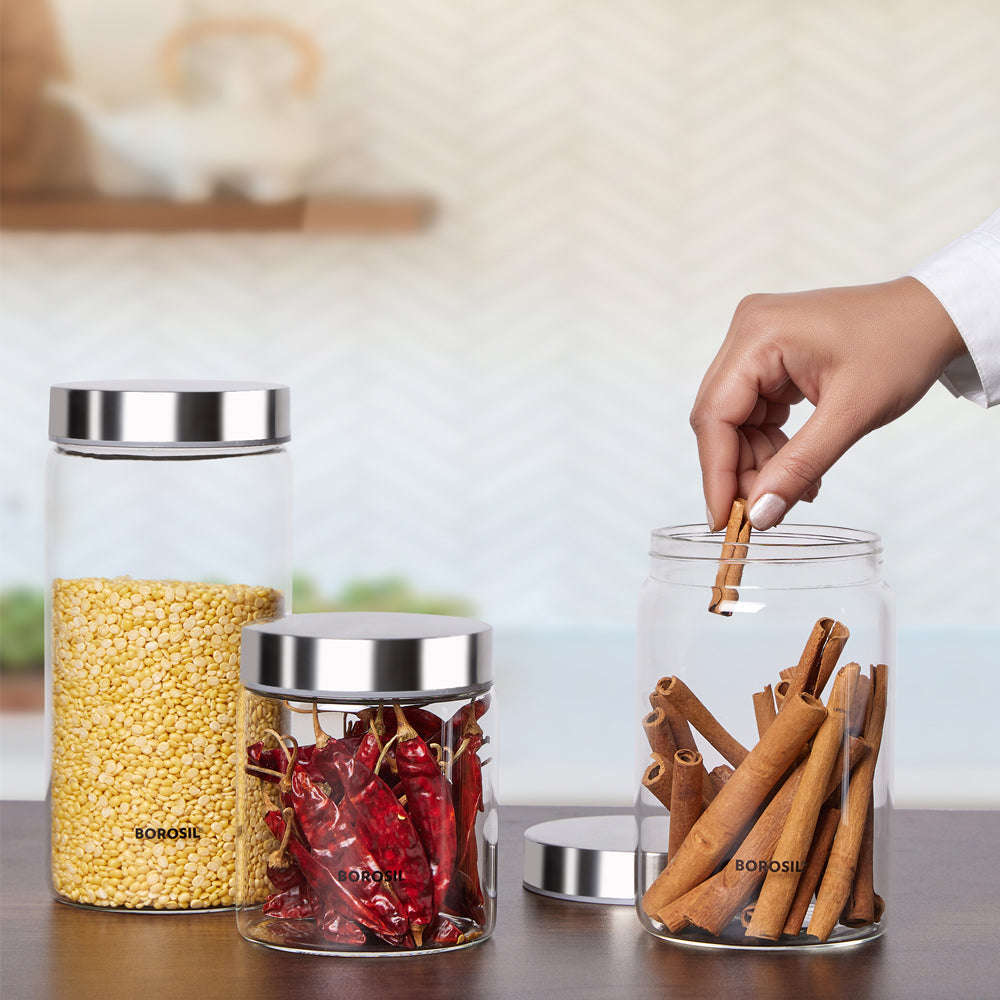 Buy Endura Jar Set of 3 750 ml + 1L+ 1.3L at Best Price Online in India -  Borosil