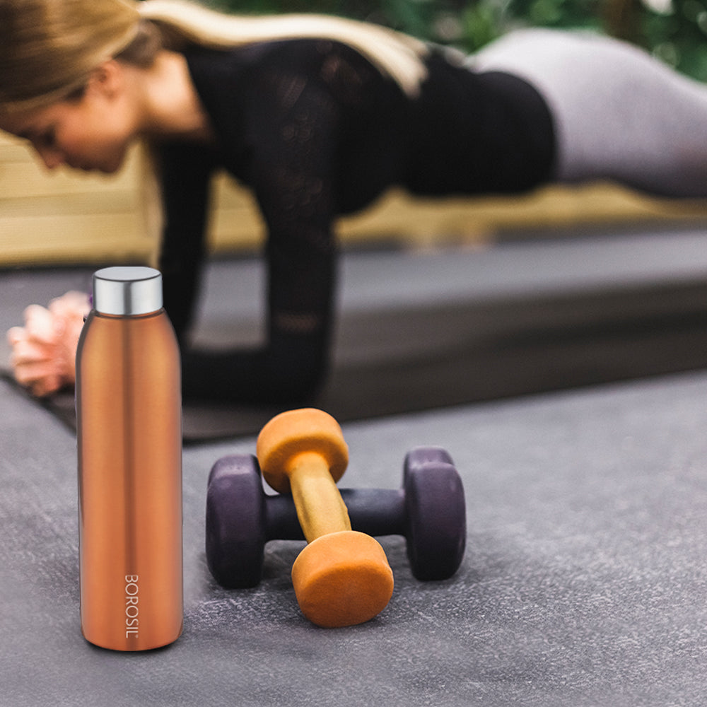 My Borosil Stainless Steel Bottles 750 ml EasySip Bronze