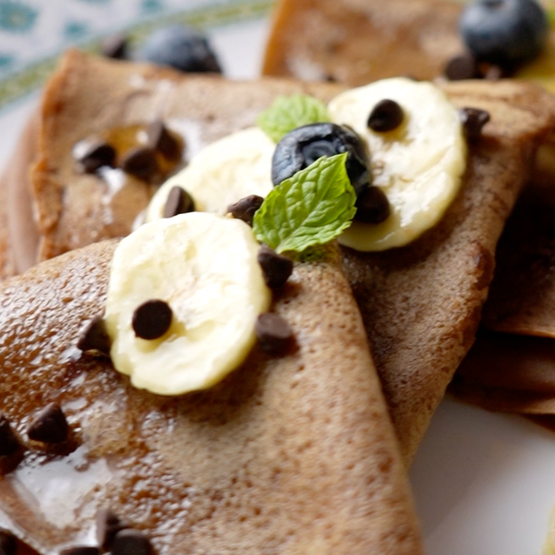 Banana chocolate chip crepes
