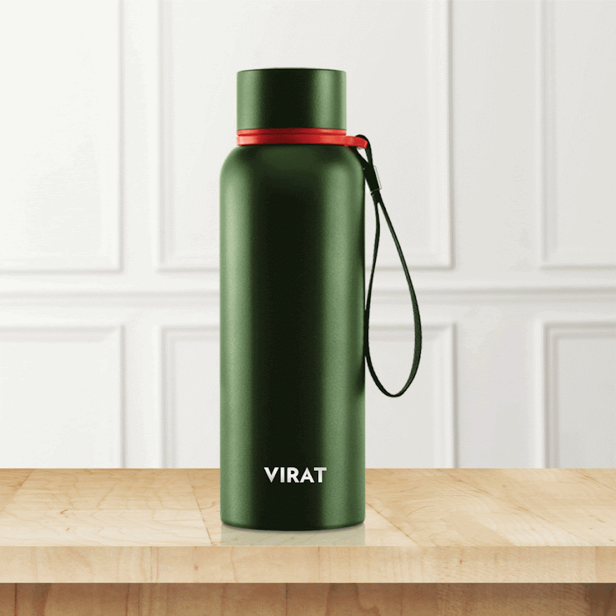 Personalised Trek Vacuum Insulated Bottle, Green