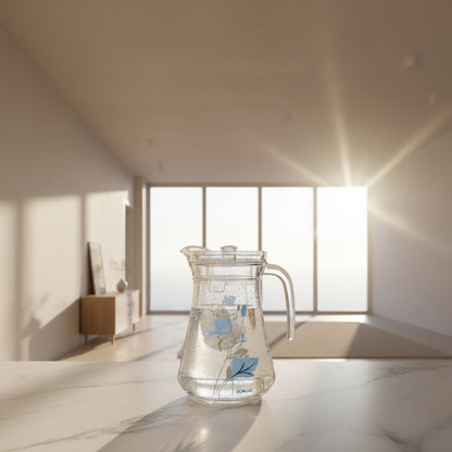 Amphora Glass Jug with Lid & Strainer, Ageria