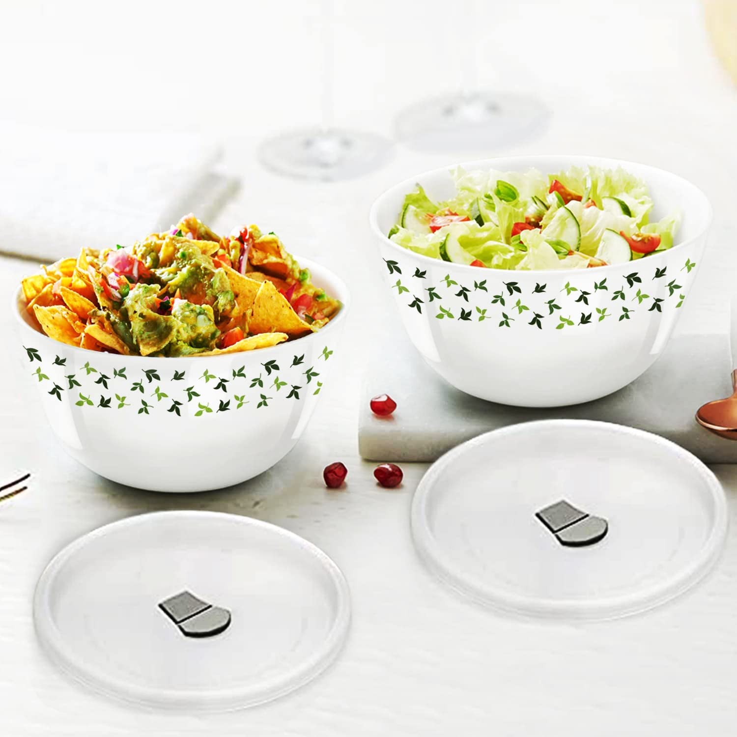 Larah by Borosil Sage 4 pc Mixing Bowl, 1 .5 L + 750 ml