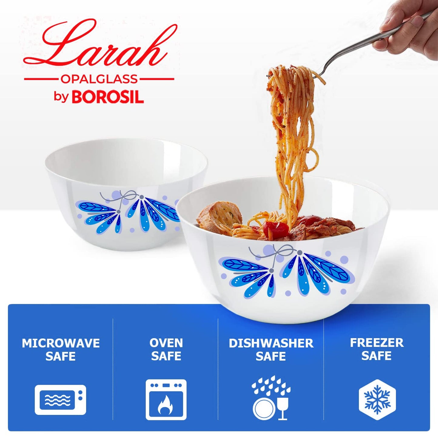 Larah by Borosil Twilight 4 pc Mixing Bowl, 1 L + 750 ml