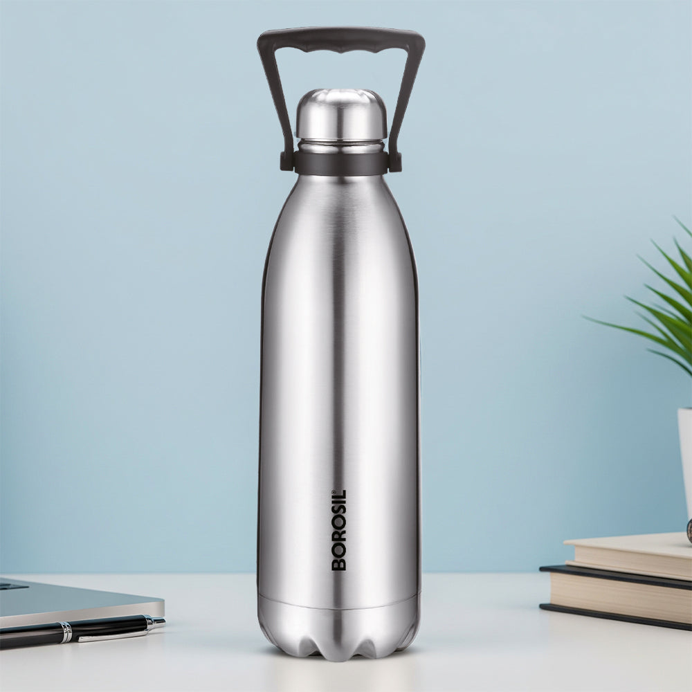 Borosil Bolt Double Wall Bottle (Large Size), 2L
