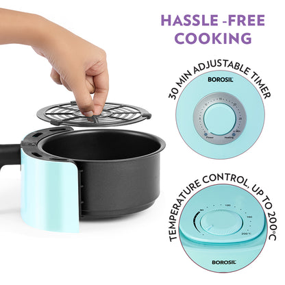 Smart Electric Air Fryer – Blue | Healthy Oil-Free Cooking