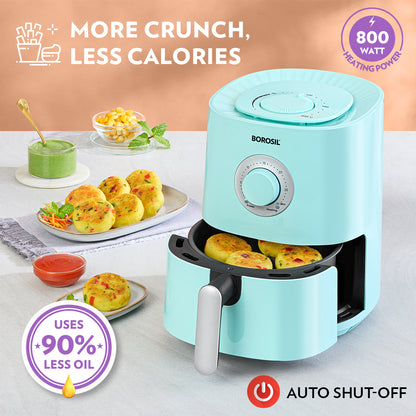 Smart Electric Air Fryer – Blue | Healthy Oil-Free Cooking