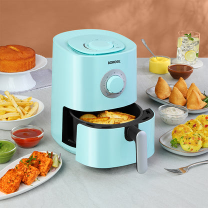 Smart Electric Air Fryer – Blue | Healthy Oil-Free Cooking