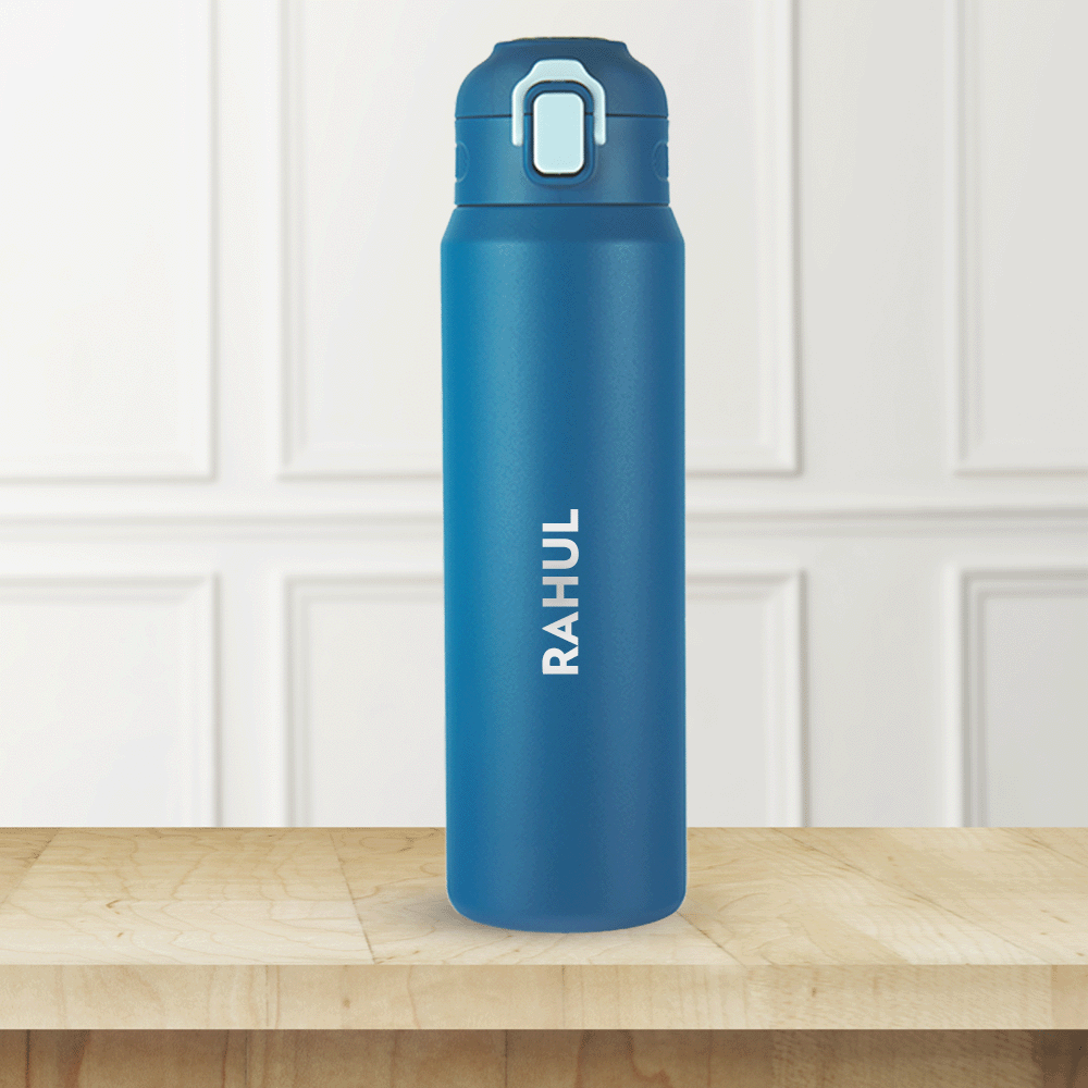 Personalised Aquasport Insulated Stainless Steel Bottle, Blue