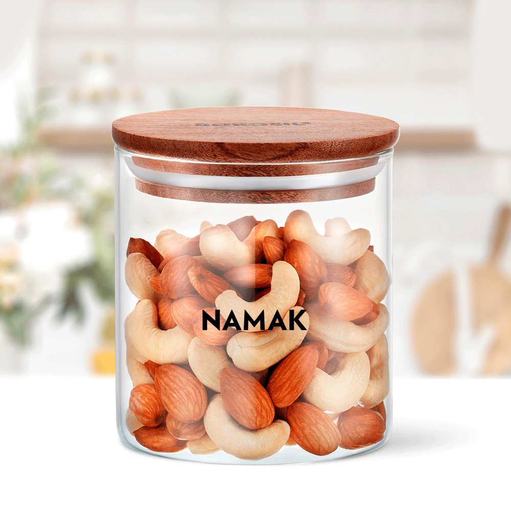 Personalised Classic Glass Jar with Wooden Lid