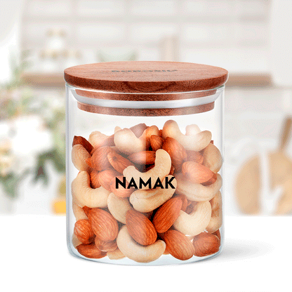 Classic Glass Jar with Wooden Lid, Personalise