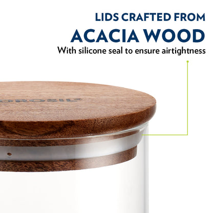 Classic Glass Jar Set with Wooden Lid