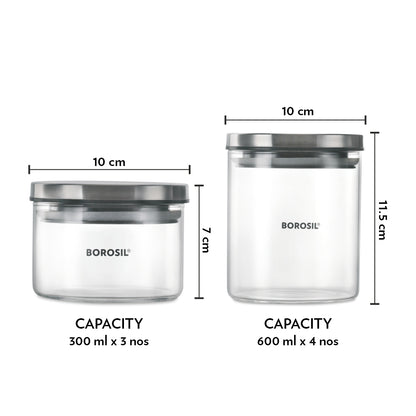 Spin n Store Tray with Classic Glass Jars, SS lid