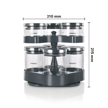 Spin n Store Tray with Classic Glass Jars, SS lid