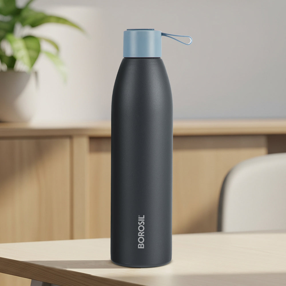 Duomate Vacuum Insulated SS Bottle, Black