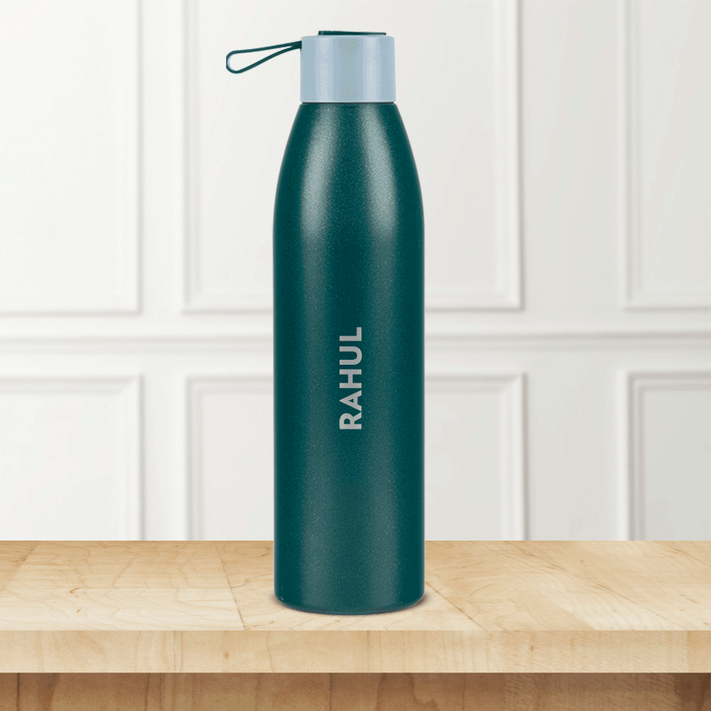 Personalised Duomate SS Vacuum Insulated Bottle, Green
