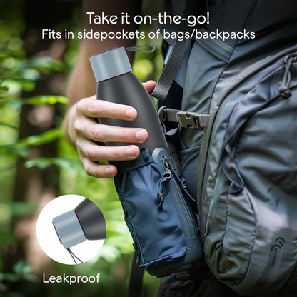 Duomate Vacuum Insulated Stainless Steel Bottle, Black