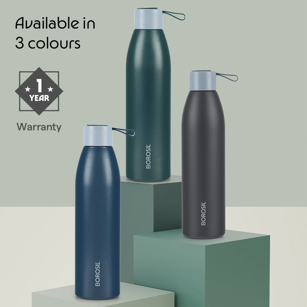 Duomate Vacuum Insulated Stainless Steel Bottle, Black