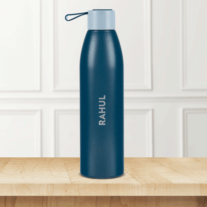 Personalised Duomate Vacuum Insulated Stainless Steel Bottle, Blue