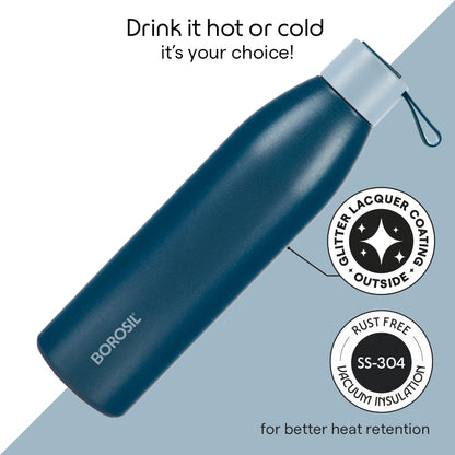 Duomate Vacuum Insulated Stainless Steel Bottle, Blue