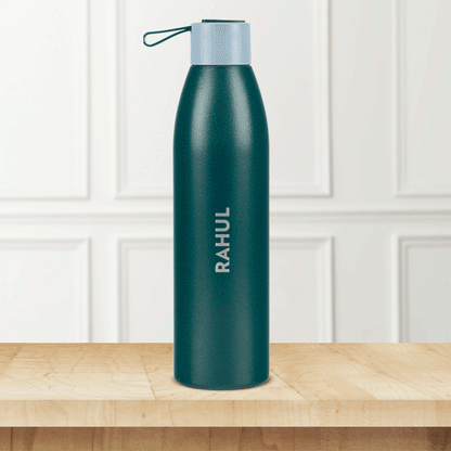 Personalised Duomate Vacuum Insulated Stainless Steel Bottle, Green