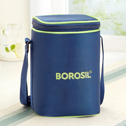 Borosil Blue Lunch Bag, Square For Set of 3 - (320 ml)