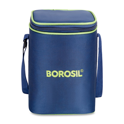 Borosil Blue Lunch Bag, Square For Set of 3 - (320 ml)