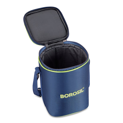 Borosil Blue Lunch Bag, Square For Set of 3 - (320 ml)