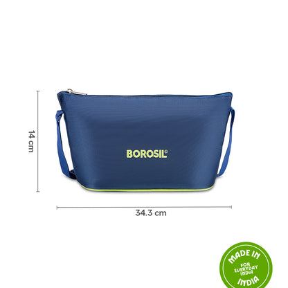 Borosil Blue Lunch Bag, Daisy For Set of 4 - (320 ml & 240 ml)
