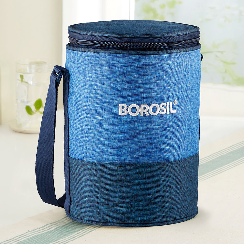 Borosil Prime Lunch Bag, Round, For Set of 3, (400ml) (Only Bag)