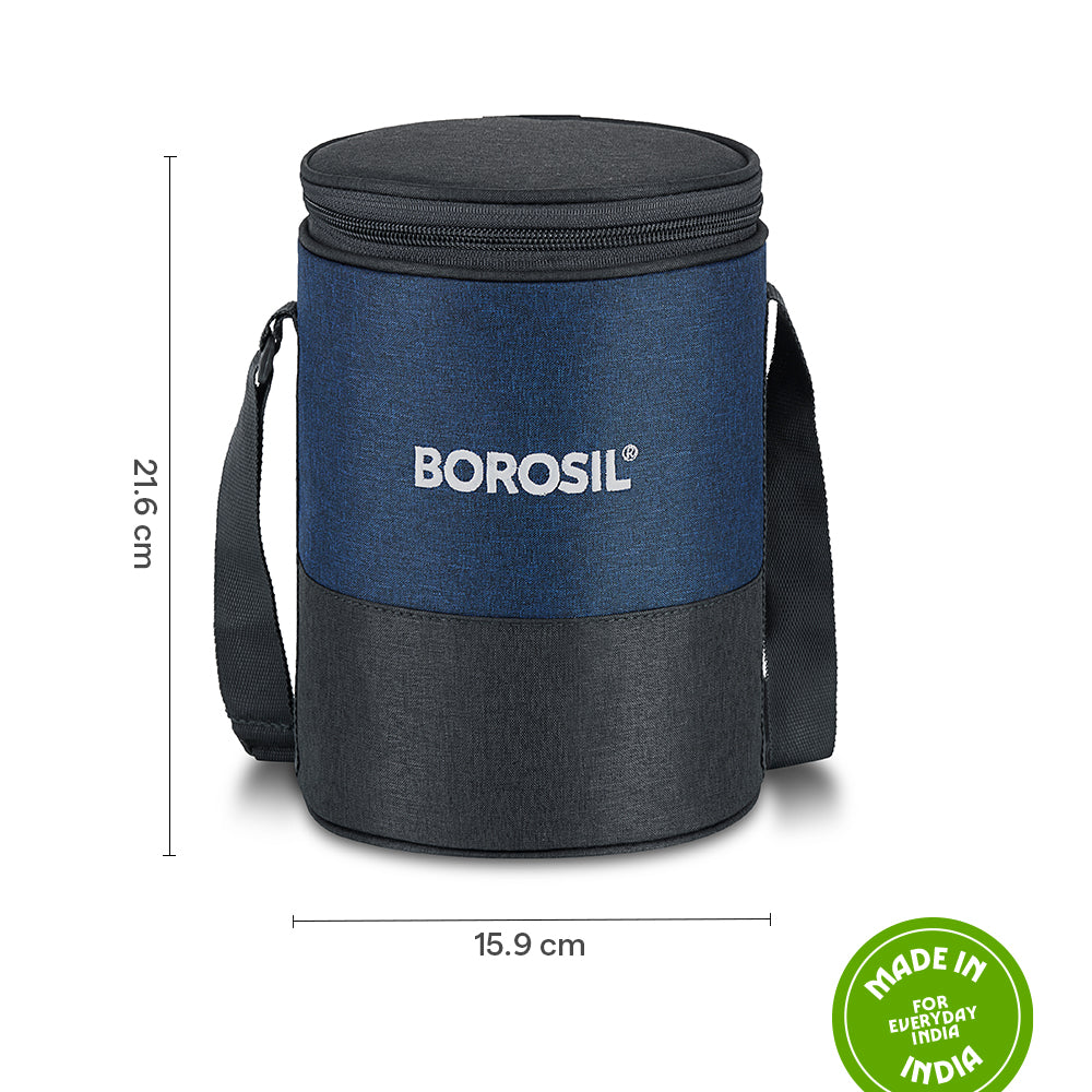 Borosil Elite Lunch Bag, Round For Set of 3 - (400 ml)