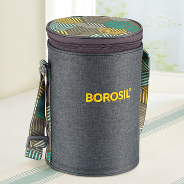 Borosil Foodluck Olive Lunch Bag, Round