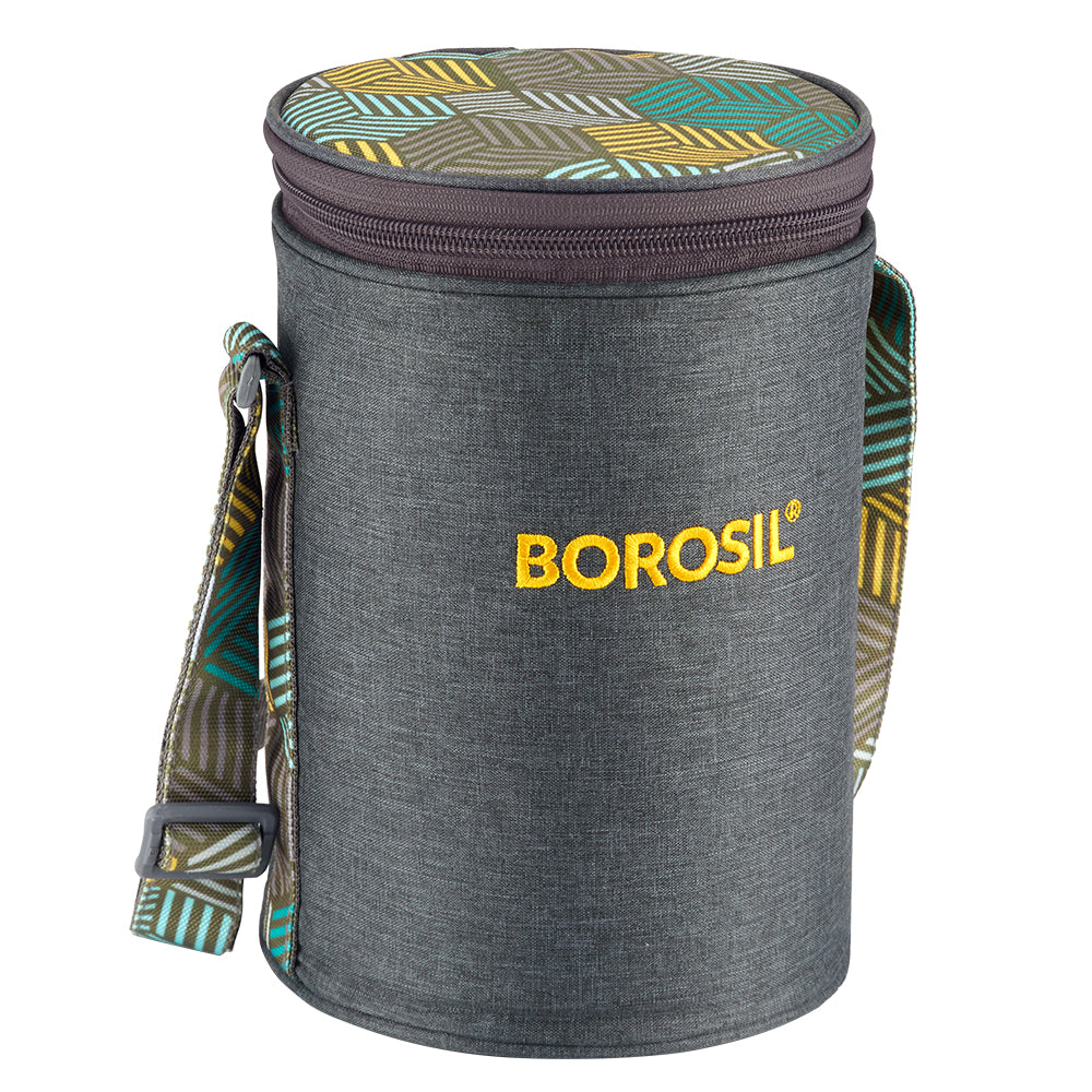 Borosil Foodluck Olive Lunch Bag, Round For Set of 3 - (400 ml)