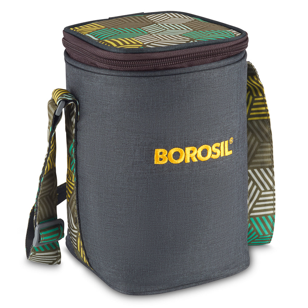 Borosil Foodluck Olive Lunch Bag, Square