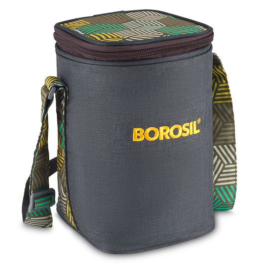 Borosil Foodluck Olive Lunch Bag, Square