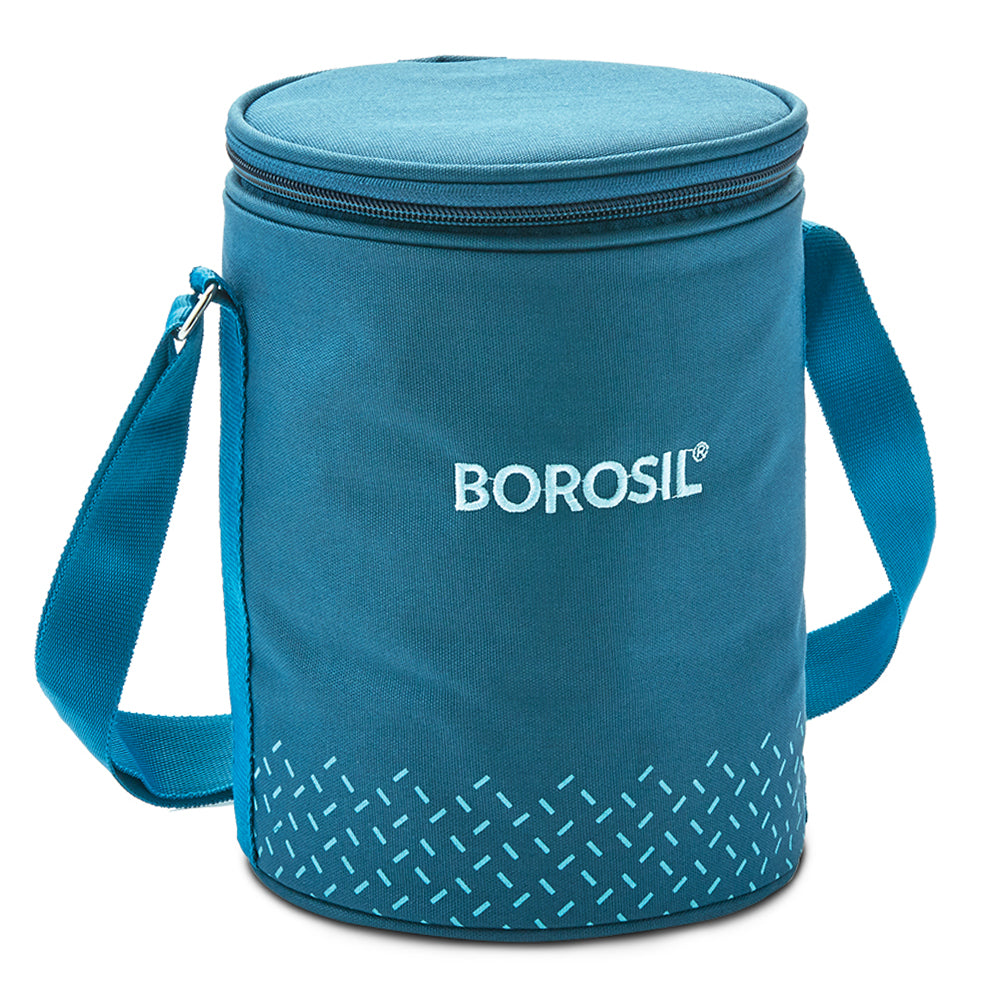 Borosil Teal Lunch Bag, Round
