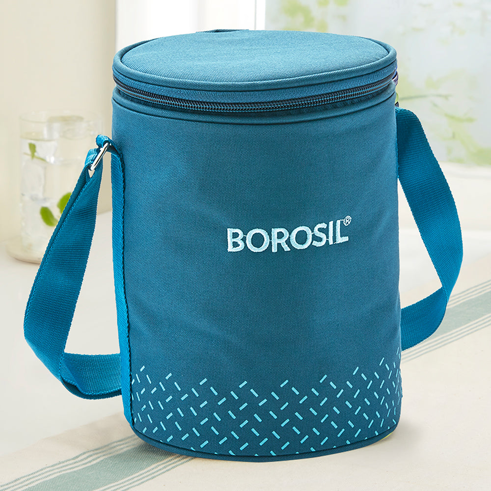Borosil Teal Lunch Bag, Round For Set of 3 - (400 ml)