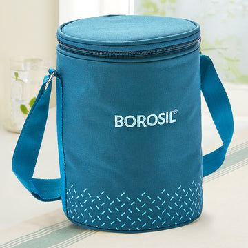 Borosil Teal Lunch Bag, Round