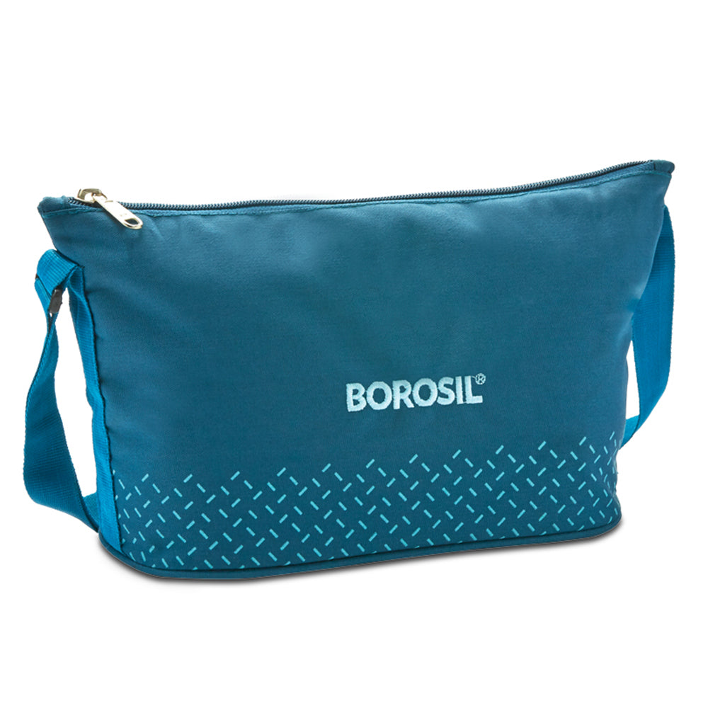Borosil Teal Lunch Bag, Daisy, For Set of 4, (320ml & 240ml) (Only Bag)