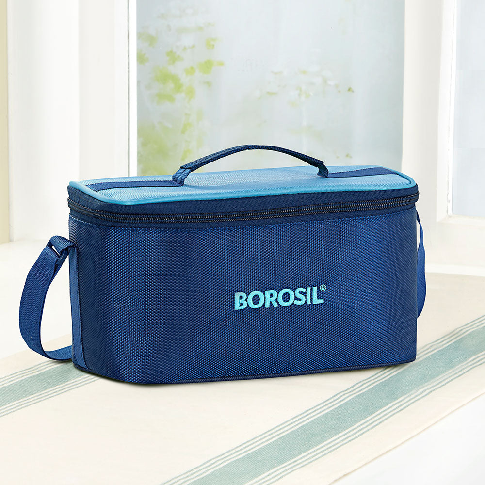 Borosil Alfa Blue Lunch Bag, Universal (Only Bag)
