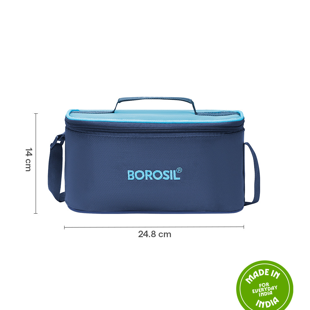 Borosil Alfa Blue Lunch Bag, Universal (Only Bag)