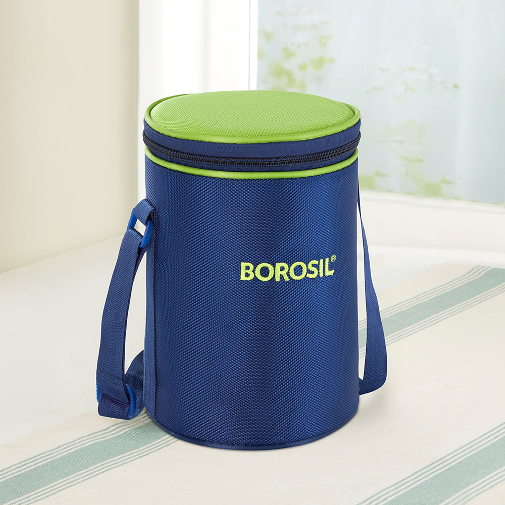 Borosil Alfa Green Lunch Bag, Round (Only Bag)