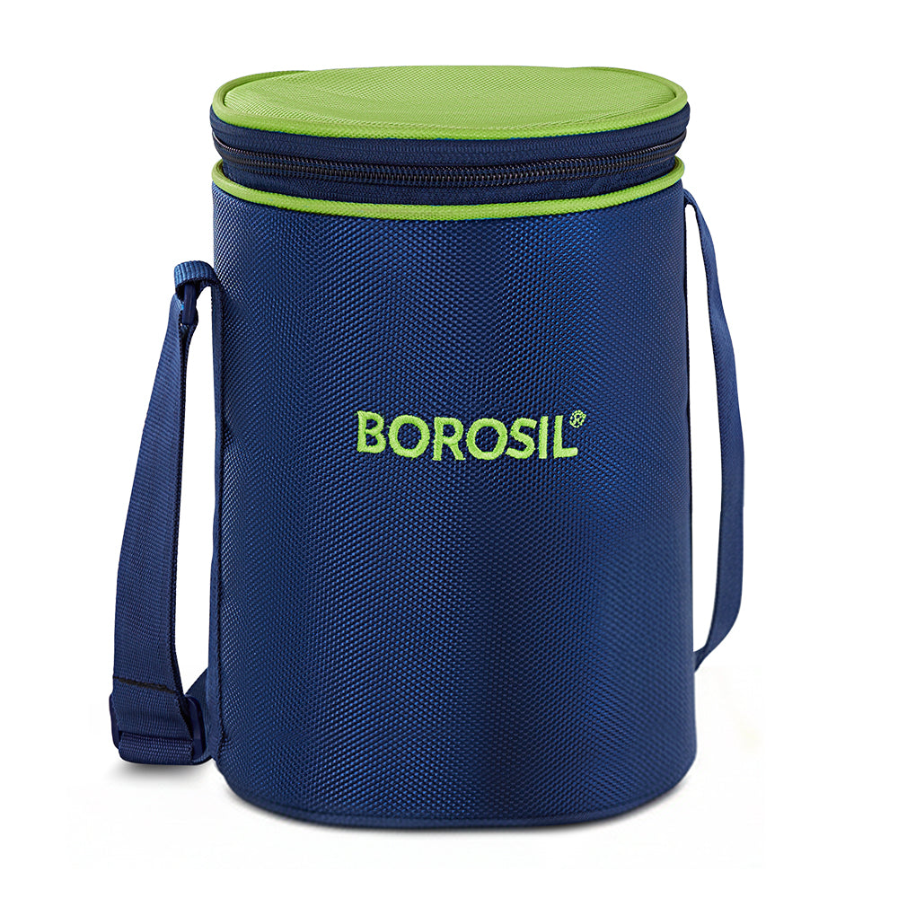 Borosil Alfa Green Lunch Bag, Round (Only Bag)