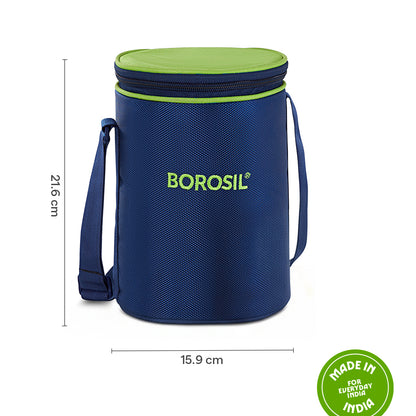 Borosil Alfa Green Lunch Bag, Round (Only Bag)