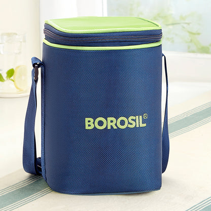 Borosil Alfa Green Lunch Bag, Square (Only Bag)
