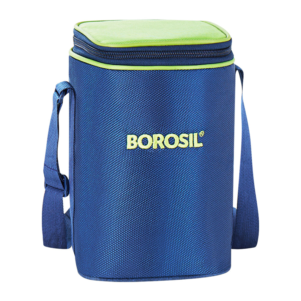 Borosil Alfa Green Lunch Bag, Square (Only Bag)