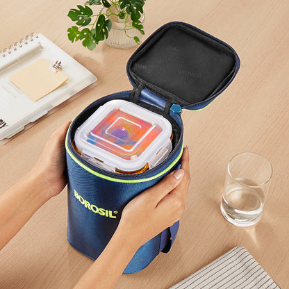 Borosil Alfa Green Lunch Bag, Square (Only Bag)
