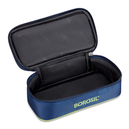 Borosil Blue Flat Lunch Bag, Square For Set of 2 - (320 ml)